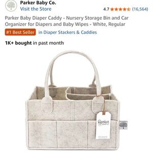 Parker White Baby Diaper Caddy